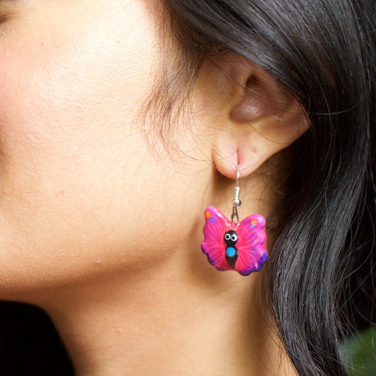 Lucia's World Emporium Fair Trade Handmade Ceramic Butterfly Earrings from Guatemala