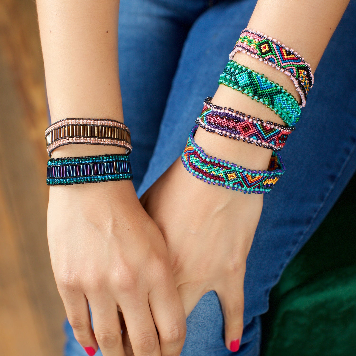 Hand-made Bracelets In Guatemalan Traditional Style Stock Photo, Picture  and Royalty Free Image. Image 56140705.