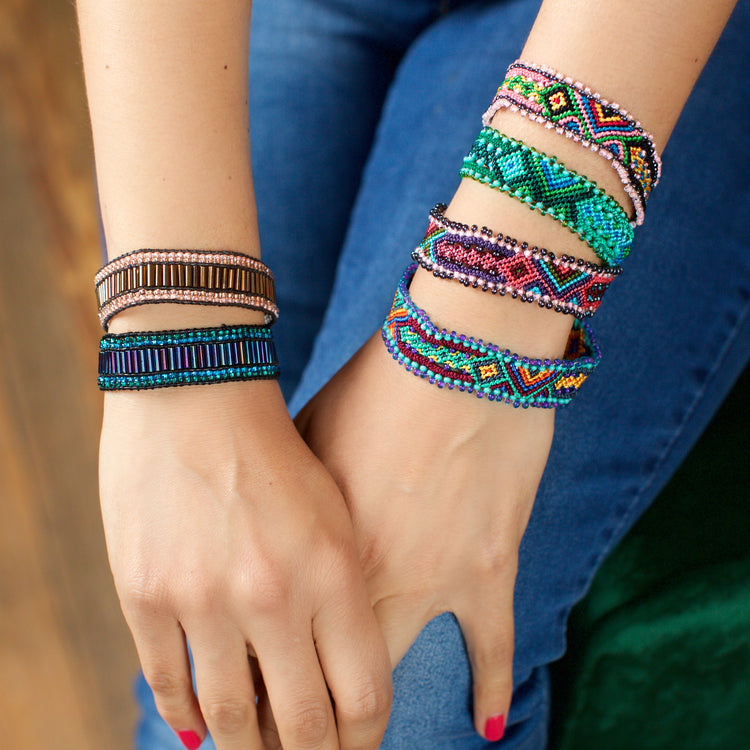 Lucia's World Emporium Fair Trade Handmade Magnetic Woven Small Friendship Bracelet from Guatemala