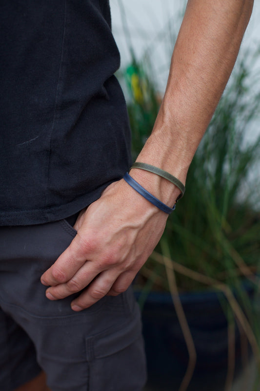 Lucia's World Emporium Fair Trade Handmade Copper Clasp Leather Bracelet from Guatemala in large
