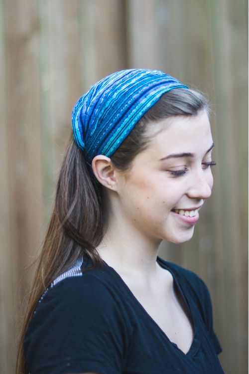 woven headband on brown haired teen