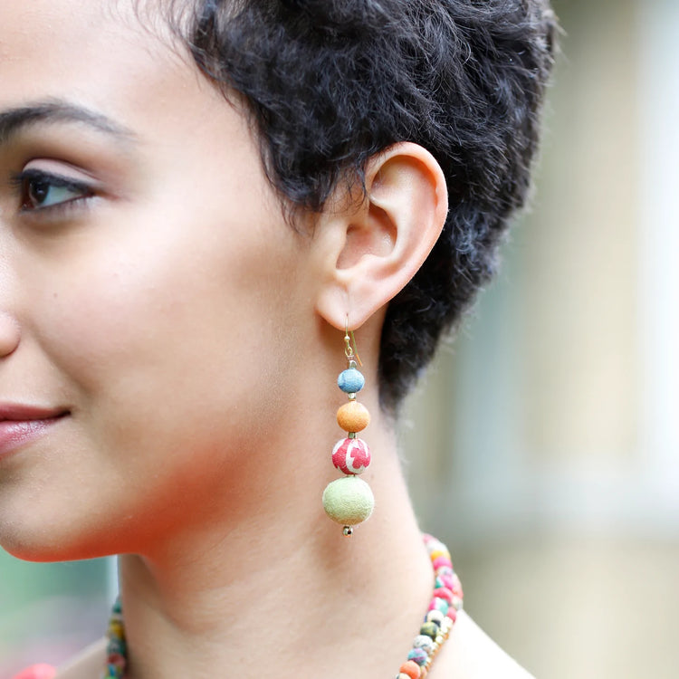 Graduated Kantha Earrings