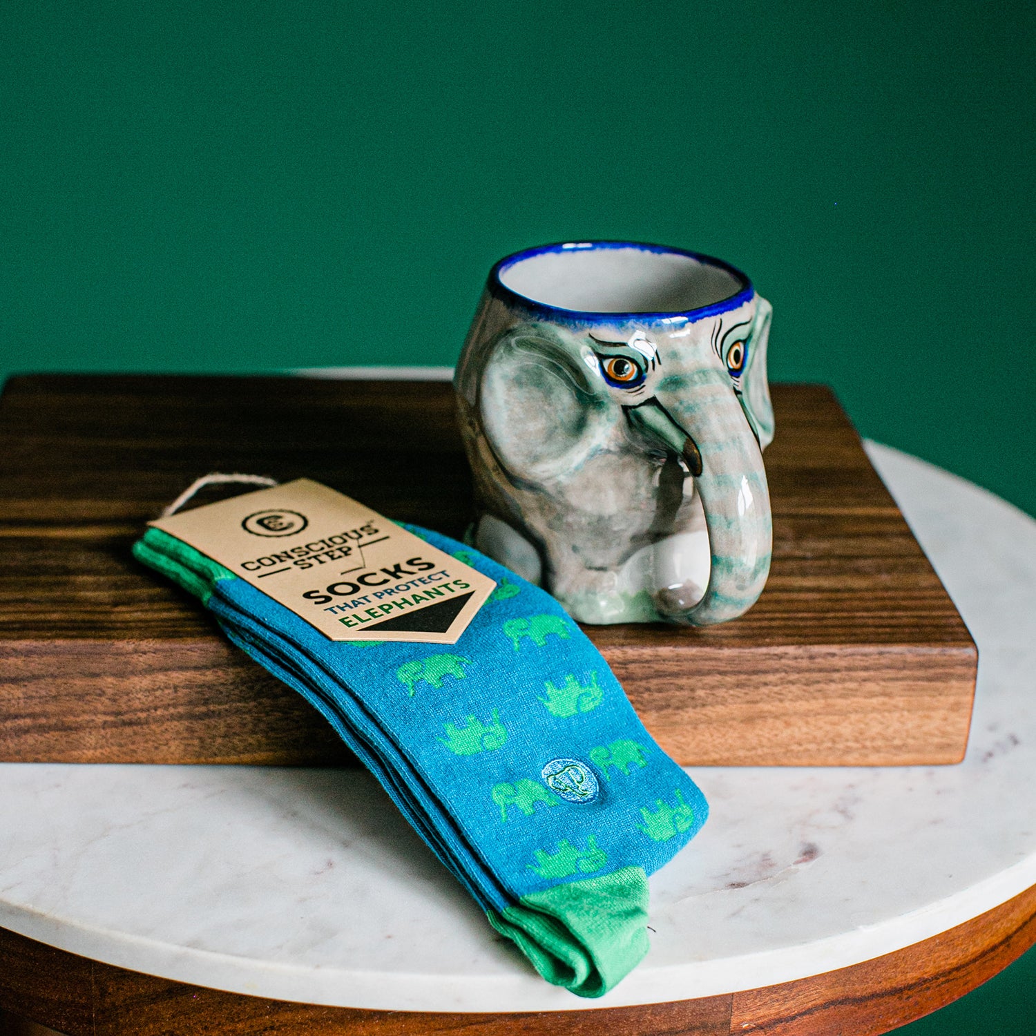 Elephant Lover's Coffee Mug and socks