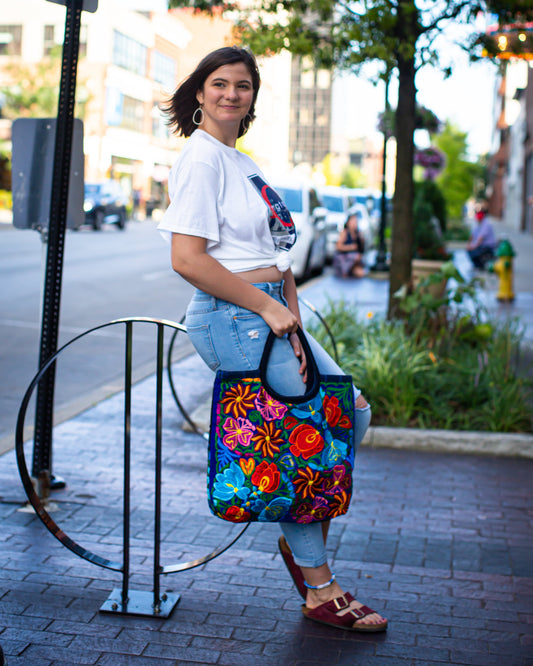 Lucia's World Emporium Fair Trade Handmade Embroidered Emily Tote from Guatemala