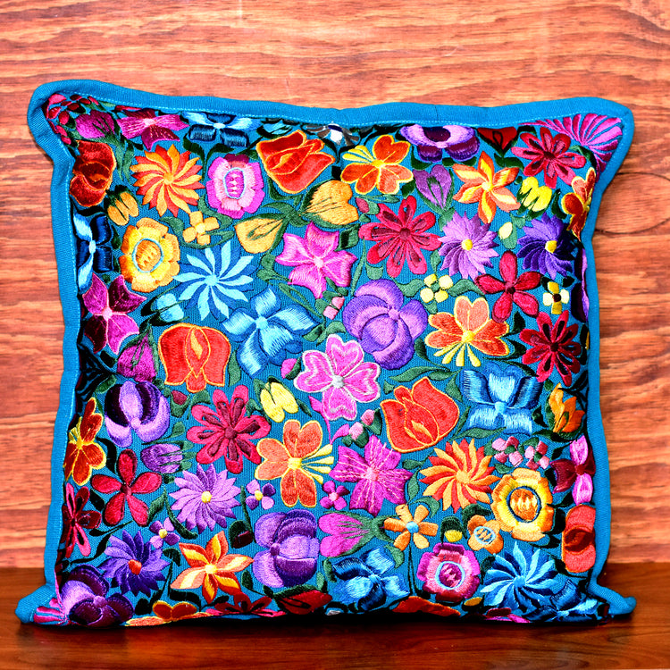 fiesta floral pillowcase fair trade day of the dead handmade guatemalan