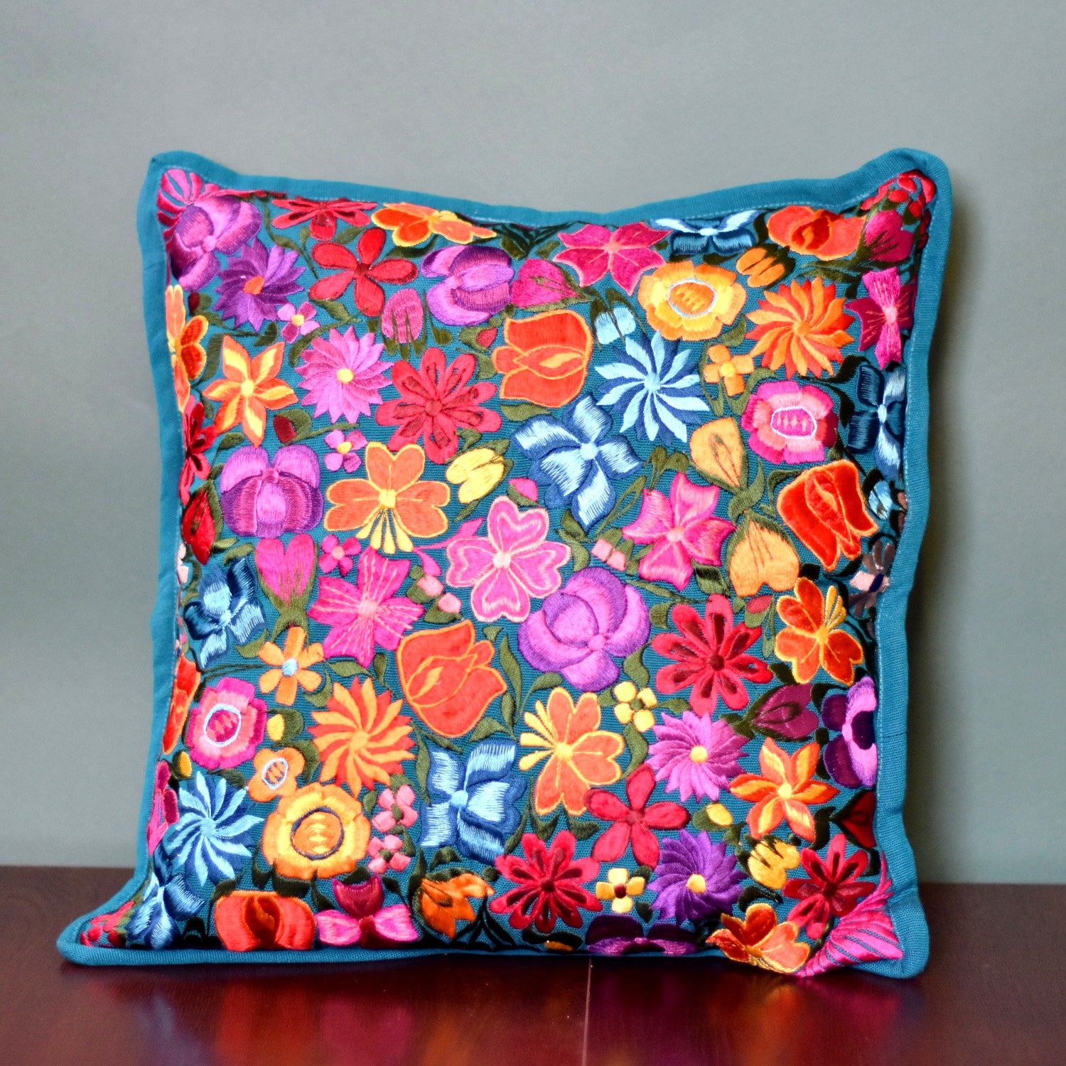 fiesta floral pillowcase fair trade day of the dead handmade guatemalan