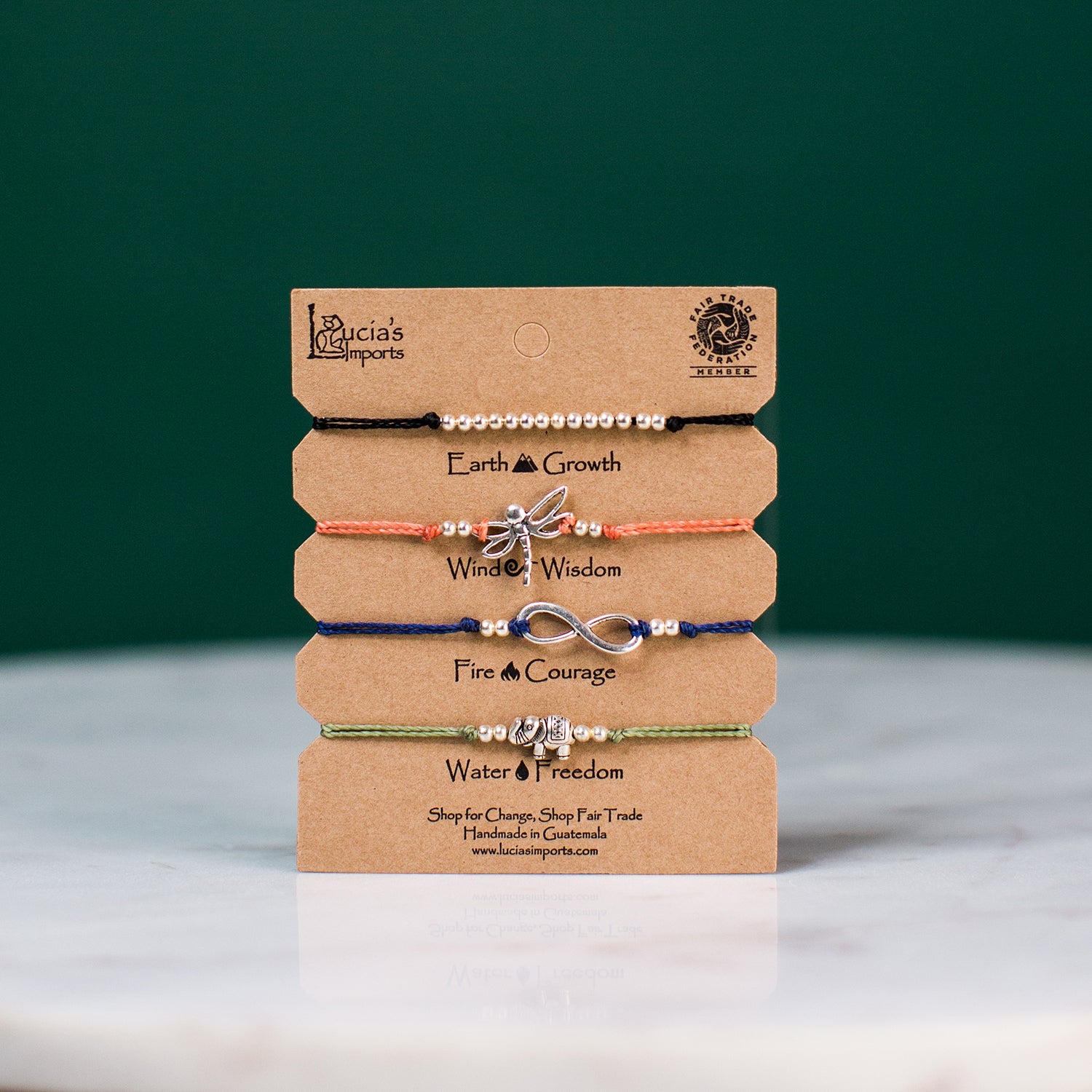 Fair Trade Freedom Charm Bracelet set made in Guatemala