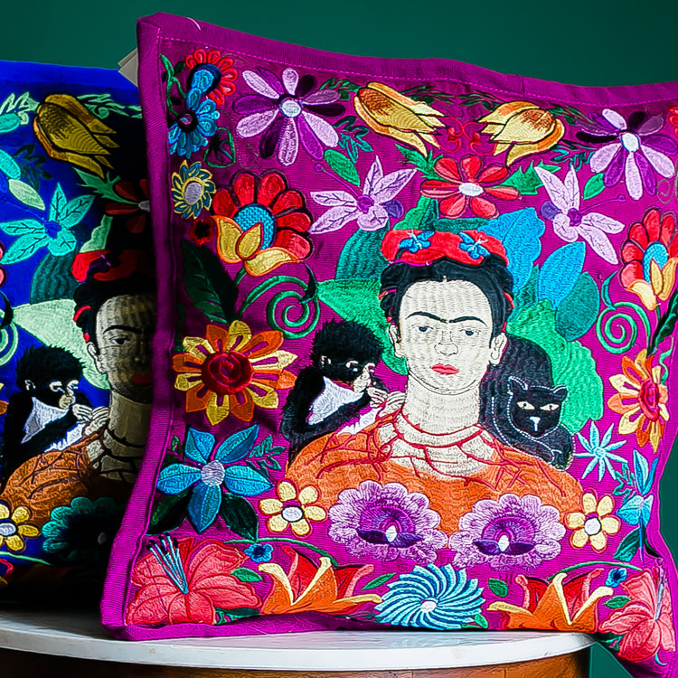 Frida Hand-Embroidered Pillowcase