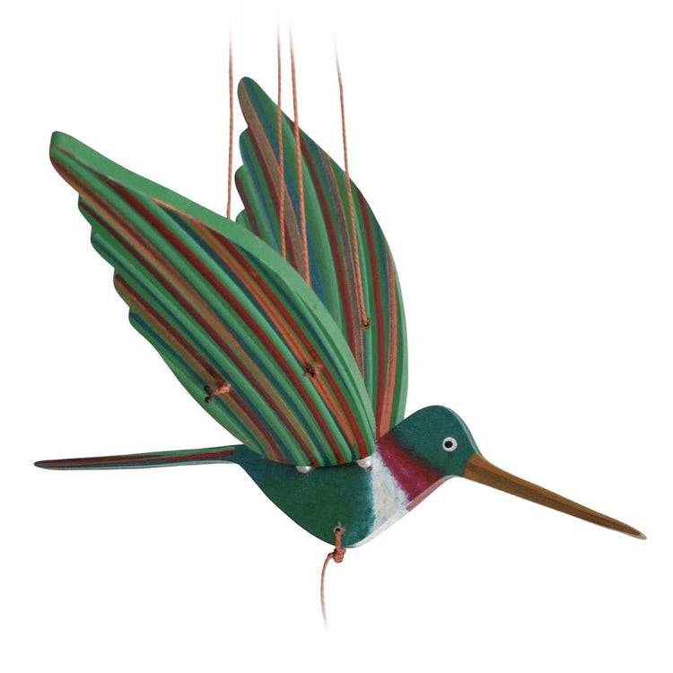 Green Ruby Throated Hummingbird Flying Mobile