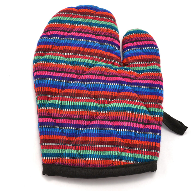 Lucia's World Emporium Fair Trade Handmade Guatemalan Woven Fabric Small Oven Mitt