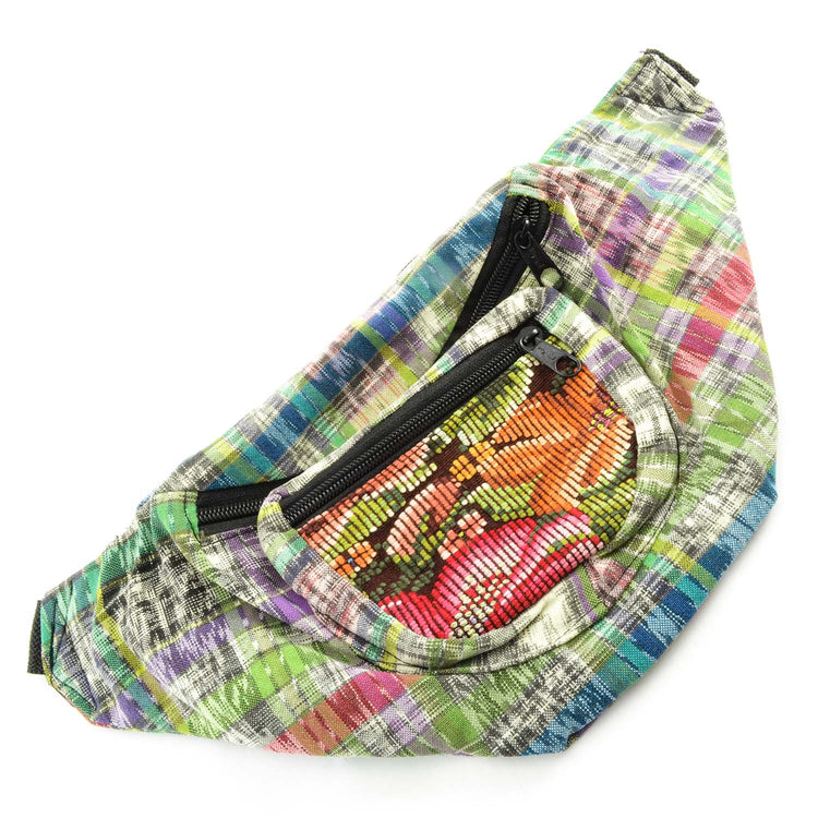 Lucia's World Emporium Fair Trade Handmade Guatemalan Upcycled Corte Fabric Fanny Pack