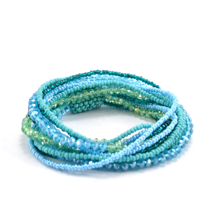 Fair Trade Handmade Guatemalan Beaded Crystal Wrap Necklace & Bracelet