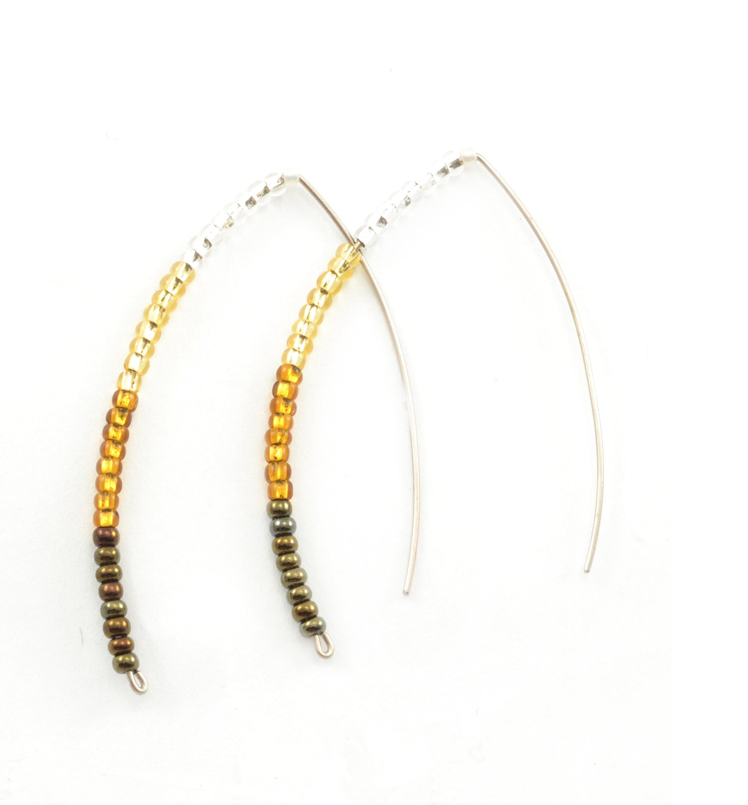 Lucia's World Emporium Fair Trade Handmade Beaded Styx Earrings from Guatemala in Gold