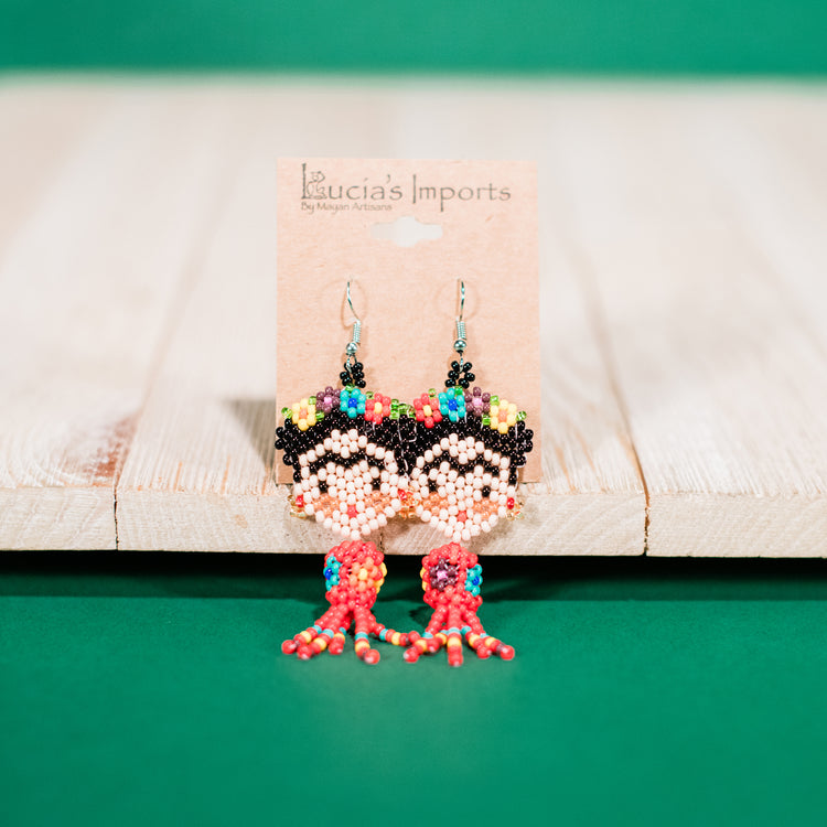 Dancing Frida Beaded Earrings