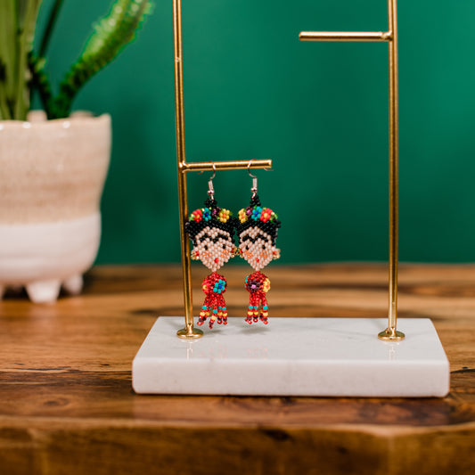 Dancing Frida Beaded Earrings