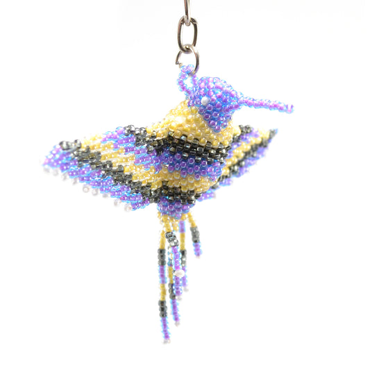 beaded hummingbird keychain