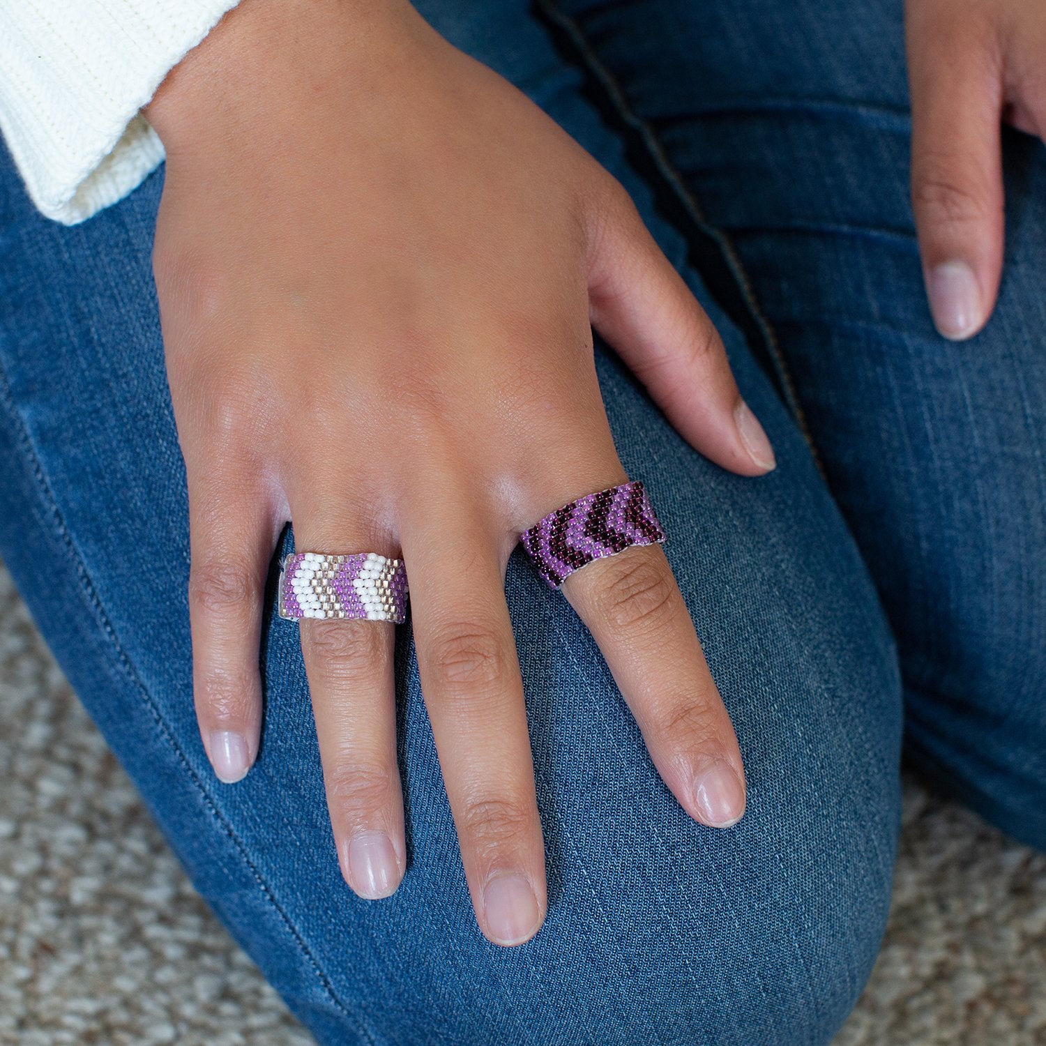 Lucia's World Emporium Fair Trade Handmade Beaded Rings from Guatemala