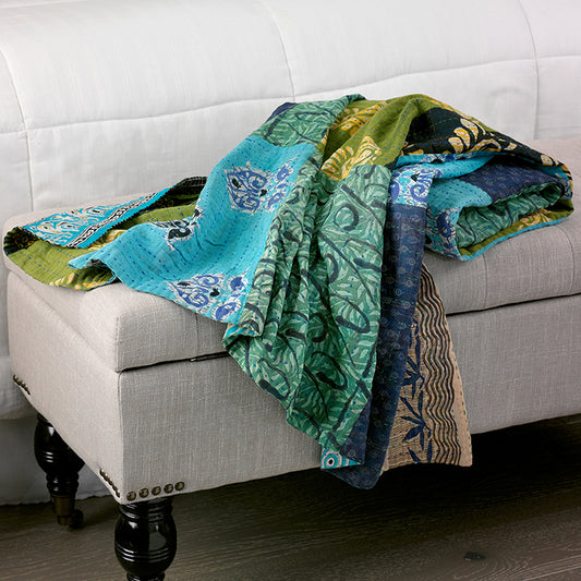 Fair Trade Kantha Throw Blanket