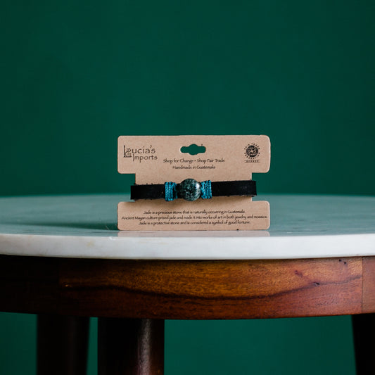 Life Jade Leather Bracelet