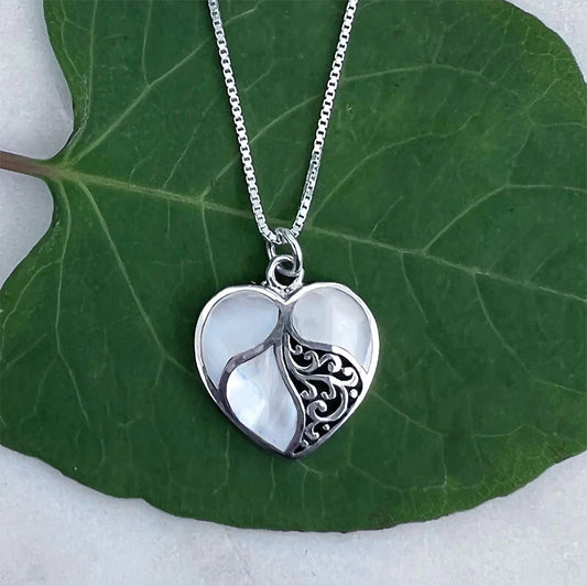 Mother of Pearl Heart Necklace