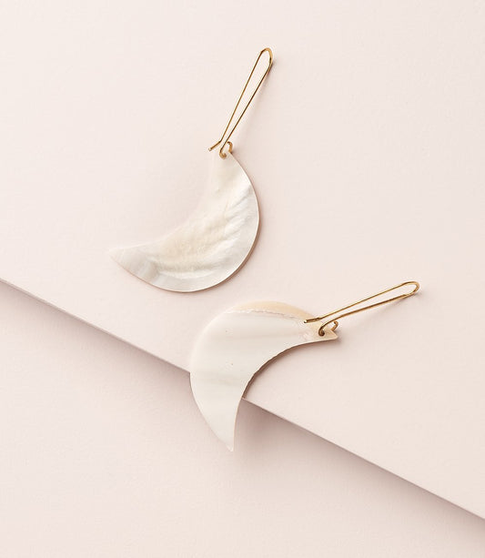 Rajani Earrings- Pearl Crescent