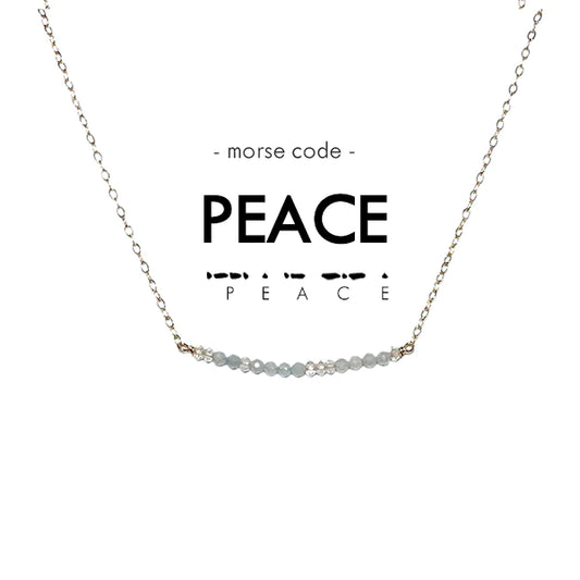 Morse Code Necklace PEACE