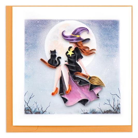 Witch on a Broomstick Quilling Card