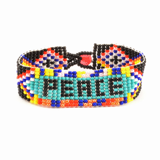 Lucia's World Emporium Fair Trade Handmade Guatemalan Beaded Peace Bracelet