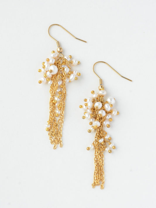 Pearl Cluster Dangle Earrings