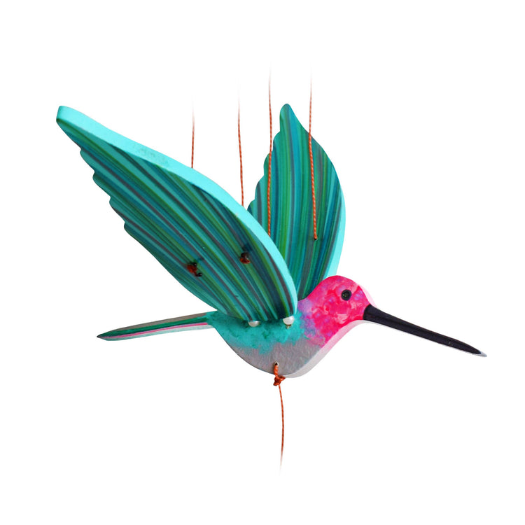 Pink Anna Hummingbird Flying Mobile