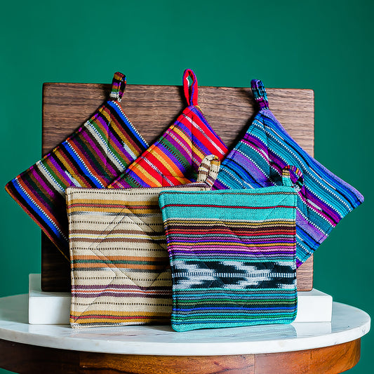 Mayamam Weavers Potholder Gift Set | Rainbow Stripe One Size