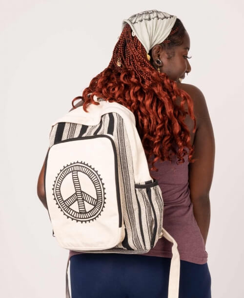 Peace Symbol Canvas Backpack