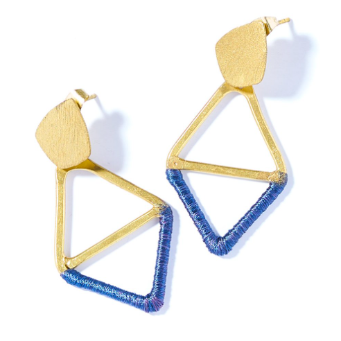 Blue and gold earrings, Fair trade, Earrings