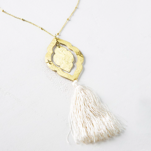 Tassel necklace, fair trade necklace, necklace, gold necklace, fair trade