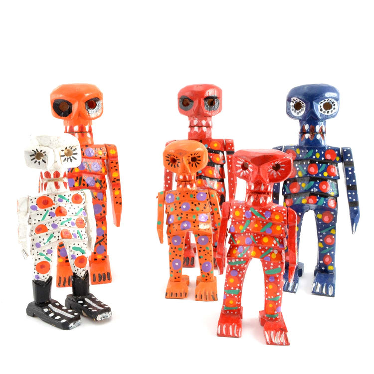fair trade wooden skeleton day of the dead