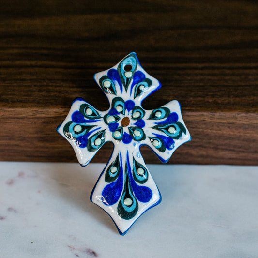 Lucia's World Emporium Fair Trade Handmade Guatemalan Painted Ceramic Cross