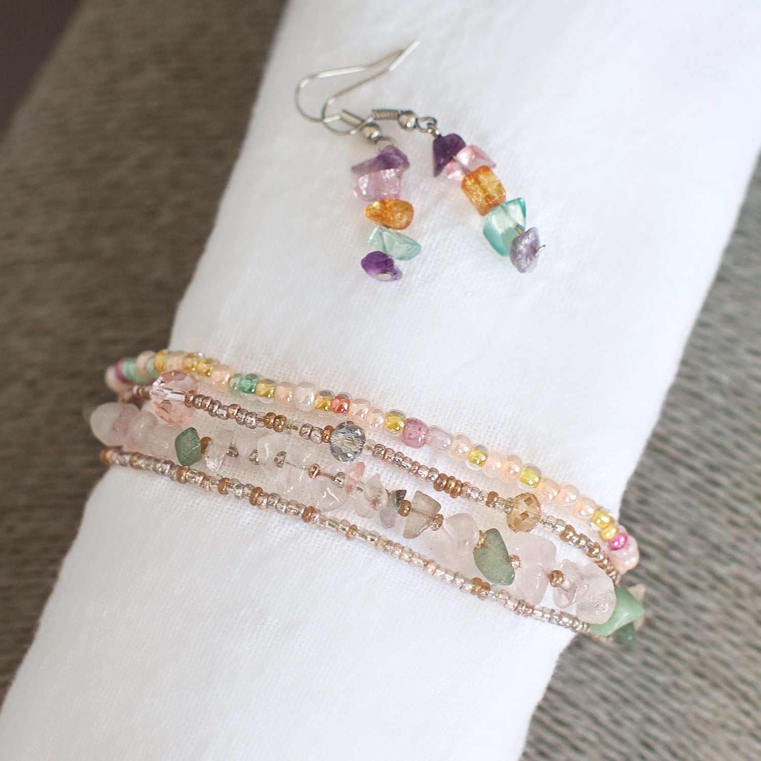 Lucia's World Emporium Fair Trade Handmade Rock Candy Earrings from Guatemala