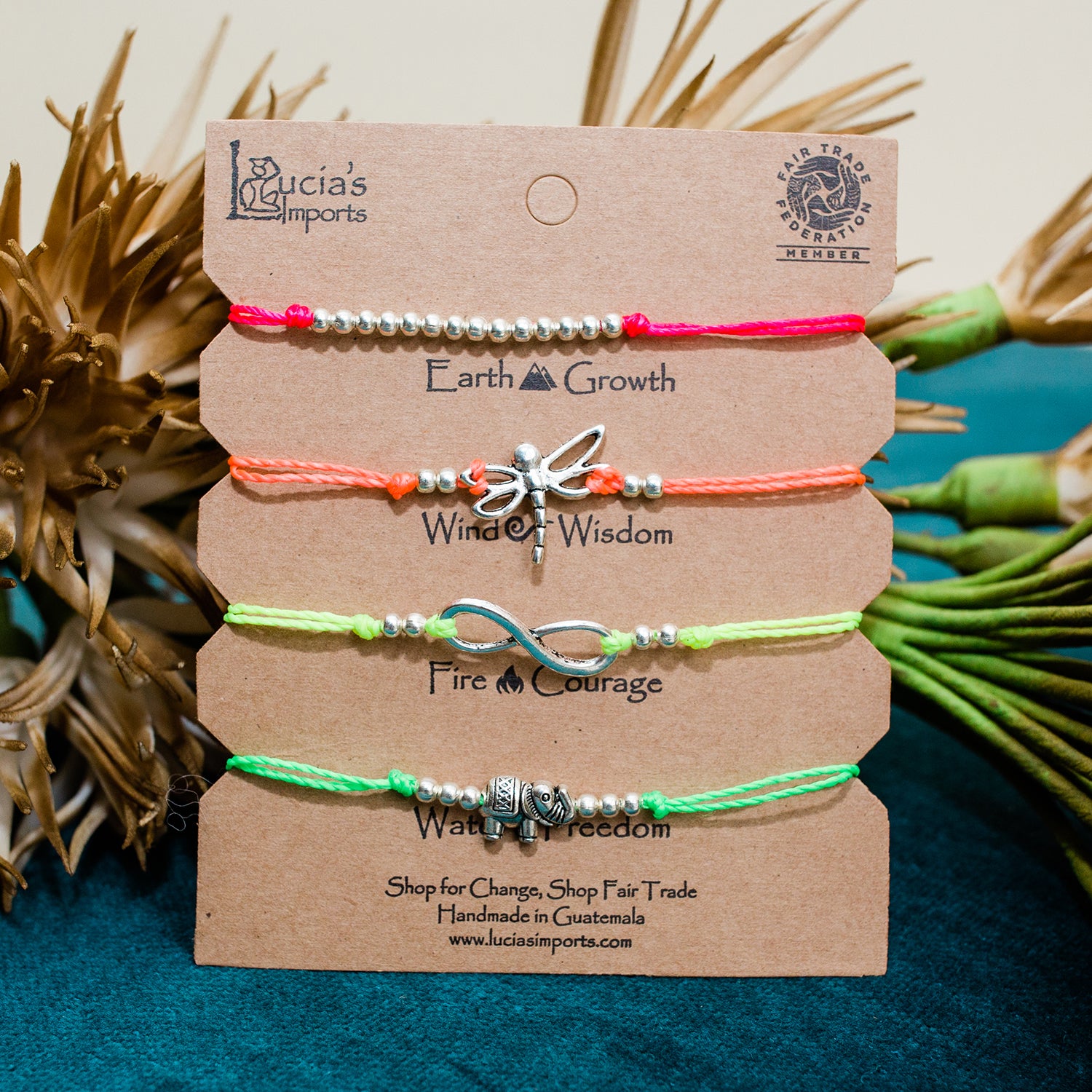 Freedom String Charm Bracelets Set - Carded Earth at Lucia's World Emporium