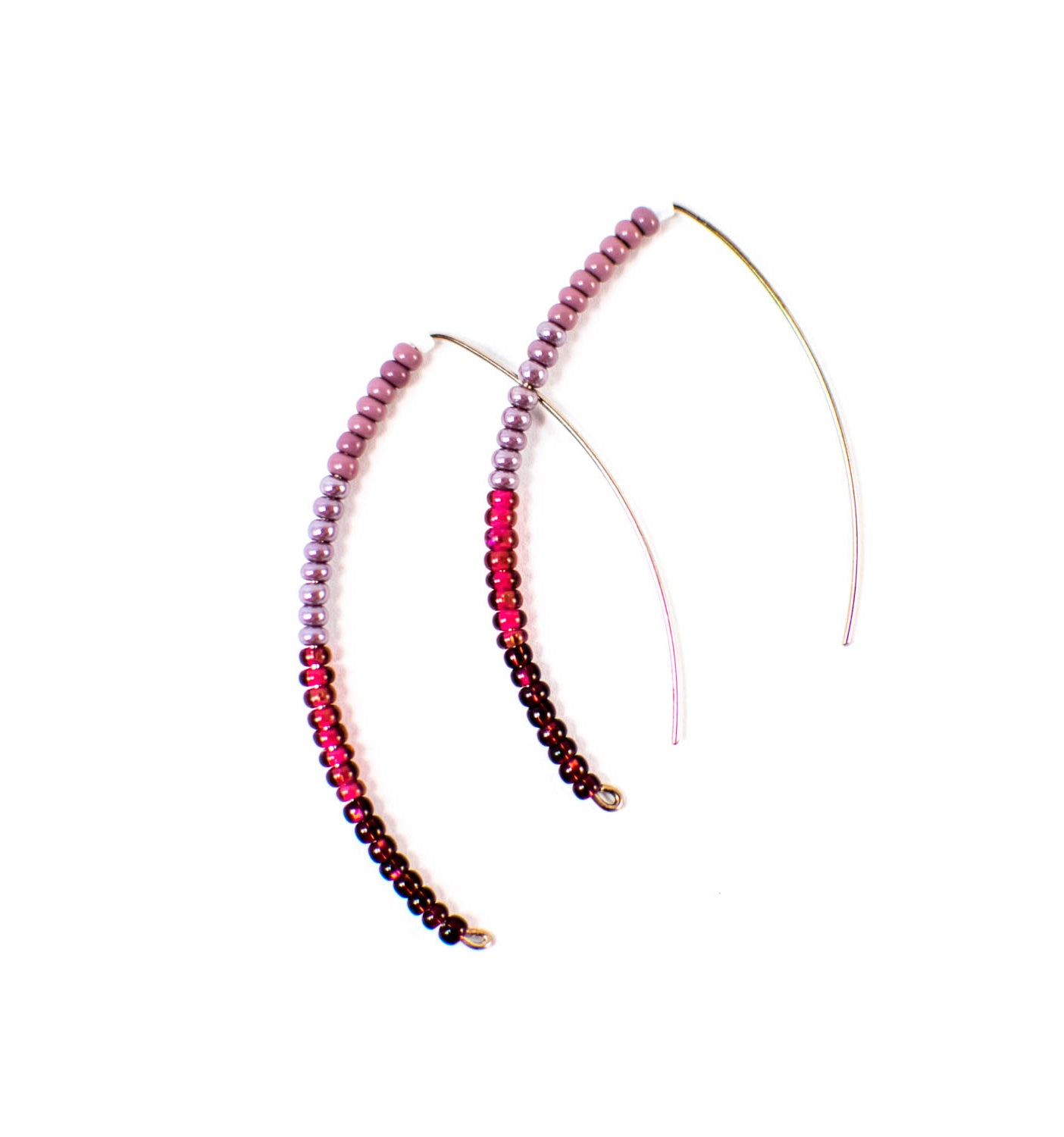 Lucia's World Emporium Fair Trade Handmade Beaded Styx Earrings from Guatemala in Violet