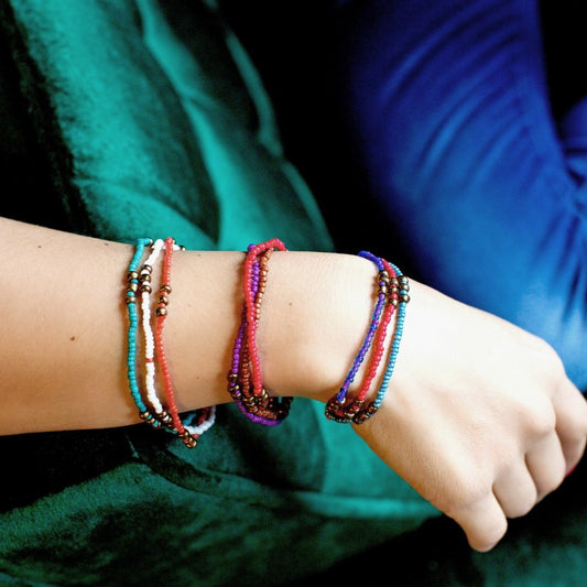 Lucia's World Emporium Handmade Fair Trade Beaded Trio of Hope Bracelet from Guatemala