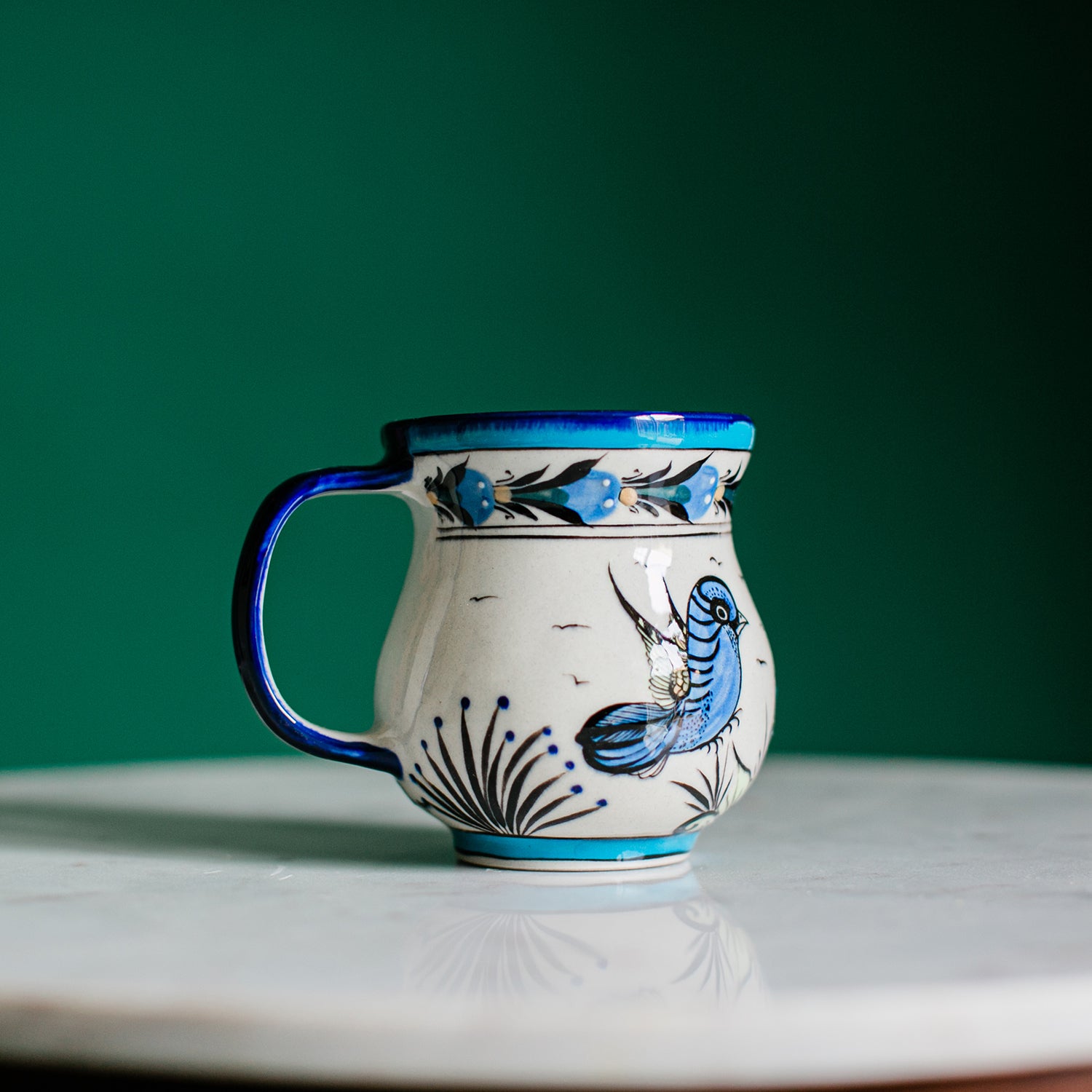 Fair Trade Handmade Guatemalan Hand Painted Wild Bird Coffee Mug