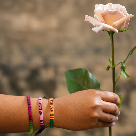 Lucia's World Emporium Fair Trade Handmade Woven Resist Bracelet from Guatemala