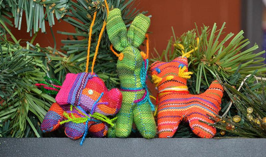 Lucia's World Emporium Fair Trade Handmade Guatemalan Plush Animal Ornament