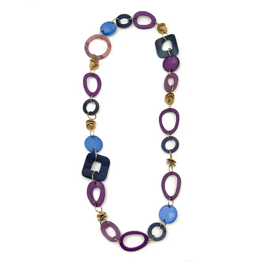 Heliotrope Links and Brass Necklace
