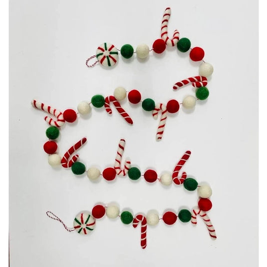 Candy Cane Felt Garland