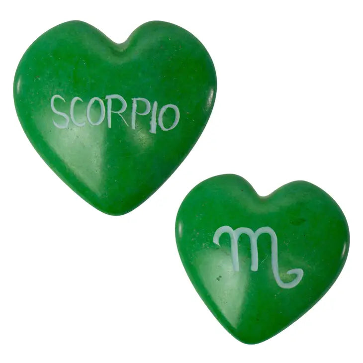 Zodiac Sign Soapstone Hearts