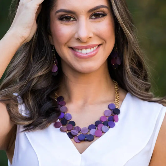 Heliotrope Circular Rows Necklace