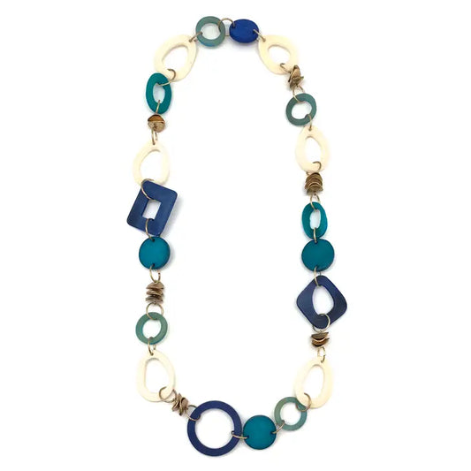 Azure Links and Brass Necklace