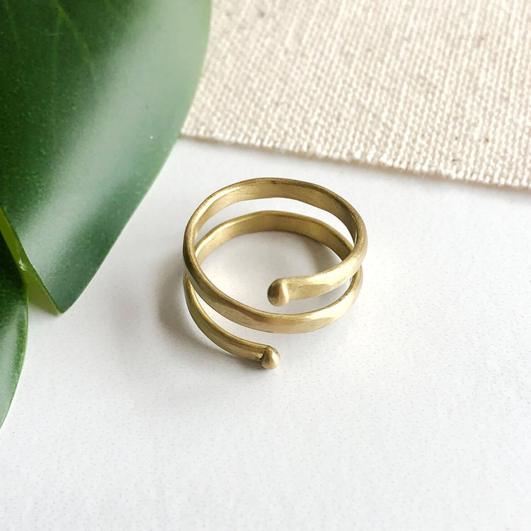 World Finds Gold Double Wrap Ring