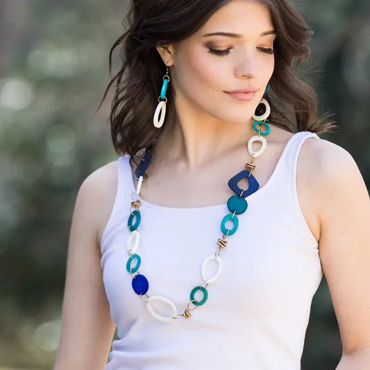 Azure Links and Brass Necklace